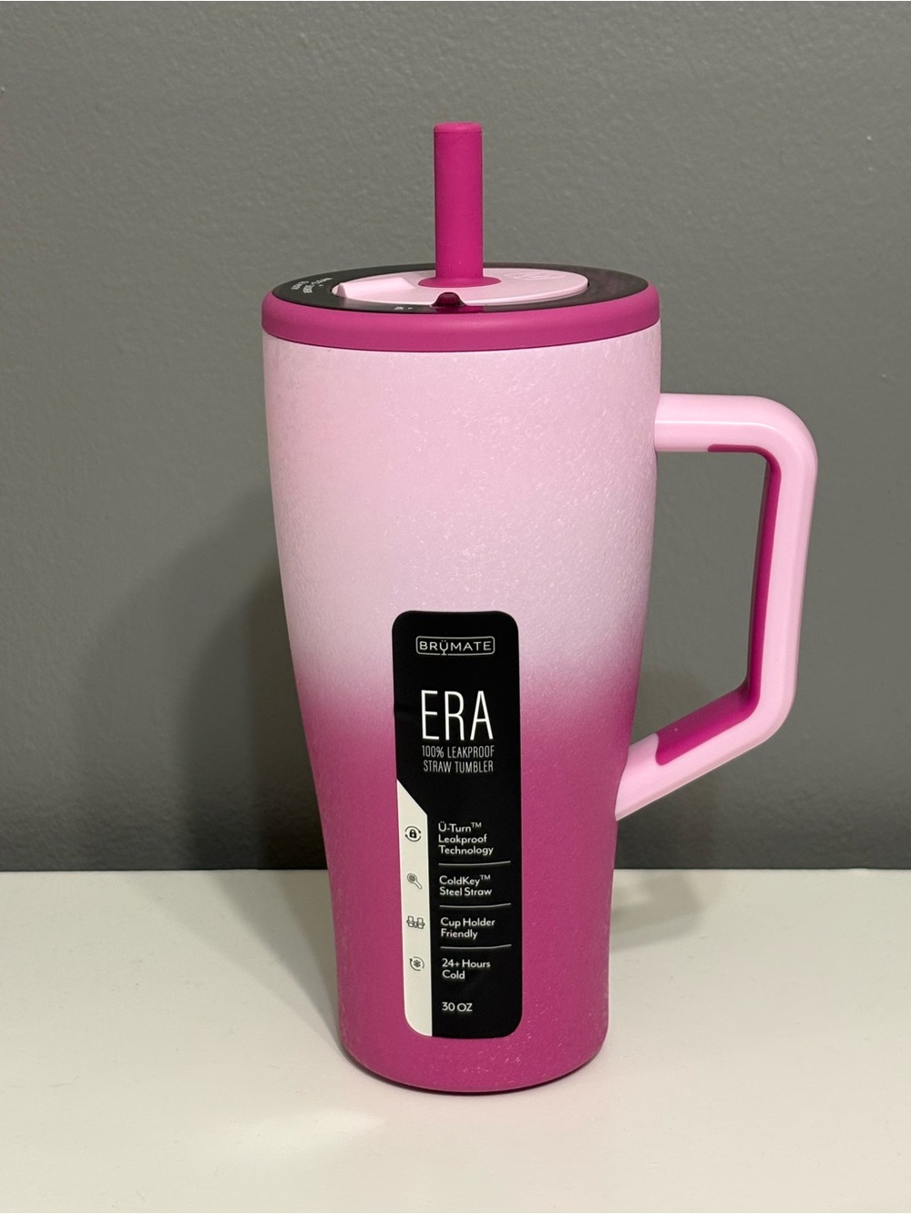 BrüMate ERA 30oz Pink Ombre frosted rose Leakproof Straw Tumbler